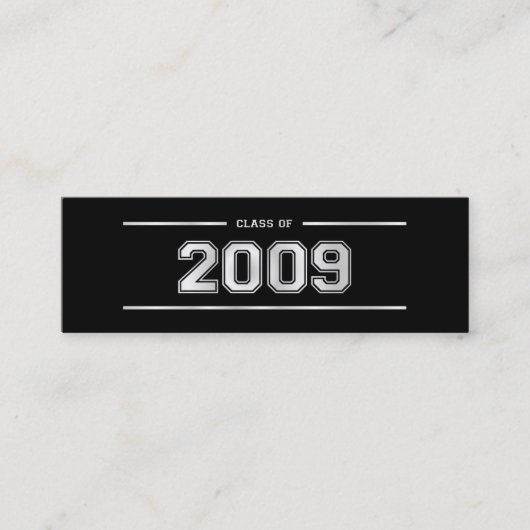 Afstuderen Bladwijzer Kaarten - 2009 - Varsity Sil Mini Visitekaartje (Voorkant)