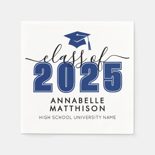 Afstuderen blauw Afstuderen Servet (Voorkant)