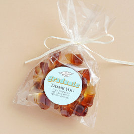 Afstuderen blauw Afstuderen Typografie Eenvoudig Ronde Sticker