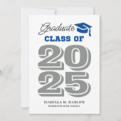 Afstuderen blauw en grijs Afstuderen Aankondiging (Voorkant)