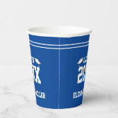 Afstuderen Blauw en Wit Afstudeerder Naam Klasse v Papieren Bekers (Rechts)