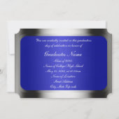 Afstuderen blauw en zilver Lijst Kaart (Achterkant)