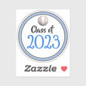 Afstuderen blauw en zwart Baseball-klasse Sticker (Vel)