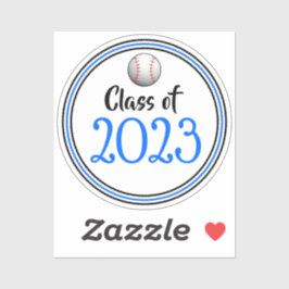 Afstuderen blauw en zwart Baseball-klasse Sticker
