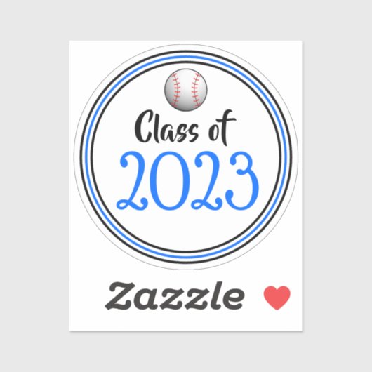 Afstuderen blauw en zwart Baseball-klasse Sticker (Vel)