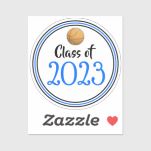 Afstuderen blauw en zwart Basketball-klasse Sticker