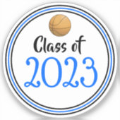 Afstuderen blauw en zwart Basketball-klasse Sticker (Voorkant)