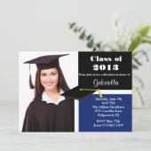 Afstuderen Blauw en zwart Kaart (Staand voorkant)