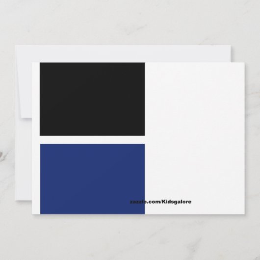 Afstuderen Blauw en zwart Kaart (Achterkant)