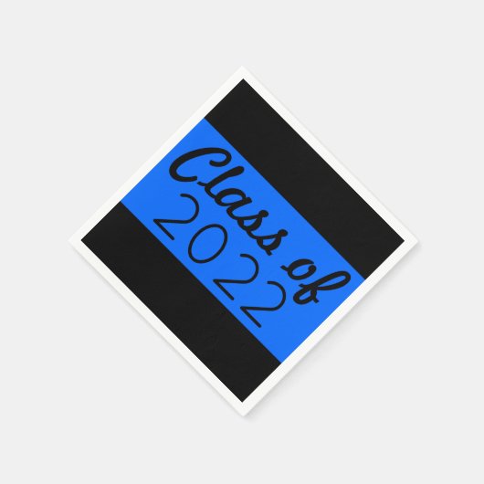 Afstuderen blauw en zwart servet (Hoek)