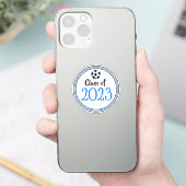 Afstuderen blauw en zwart voetbaljaar sticker (Telefoon)