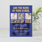 Afstuderen Blauw goud voor atleet Kaart (Staand voorkant)