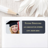 Afstuderen Blauw karton achtergrond foto  Etiket (Insitu)