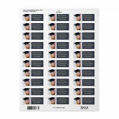 Afstuderen Blauw karton achtergrond foto  Etiket (Full Sheet)