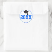 Afstuderen blauw, klasse jaar ronde sticker (Tas)