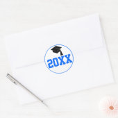 Afstuderen blauw, klasse jaar ronde sticker (Envelop)