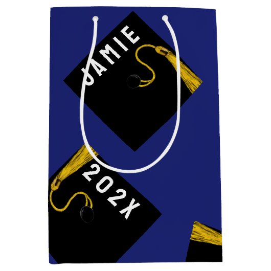Afstuderen blauw medium cadeauzakje (Voorkant)