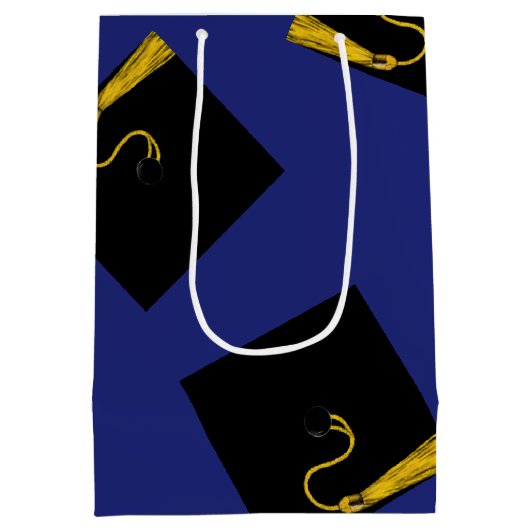 Afstuderen blauw medium cadeauzakje (Achterkant)