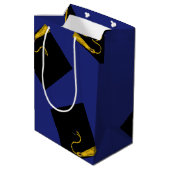 Afstuderen blauw medium cadeauzakje (Achterkant Gekanteld)