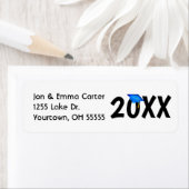 Afstuderen blauw pet en goudassel etiket (Insitu)