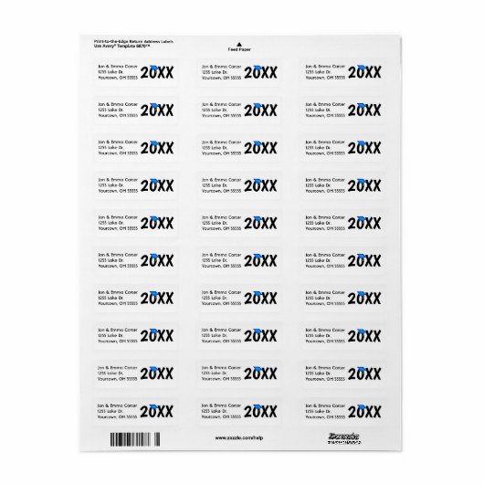 Afstuderen blauw pet en goudassel etiket (Full Sheet)