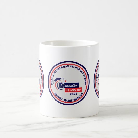 Afstuderen Blauw Rood Wit Afstuderen Classic Koffiemok (Center)