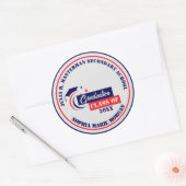 Afstuderen blauw rood wit Afstuderen Ronde Sticker (Envelop)