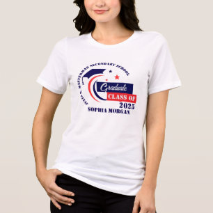 Afstuderen blauw rood wit Afstuderen Tri-Blend Shirt