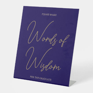 Afstuderen blauw typografie Afstuderen tafelblad t Reclamebord Met Voetstuk