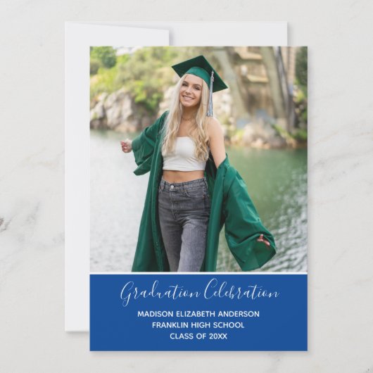 Afstuderen Blauw wit Afstuderen Kaart (Voorkant)