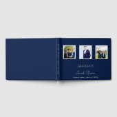 Afstuderen blauw wit naamplaatje gastenboek (Volledig)