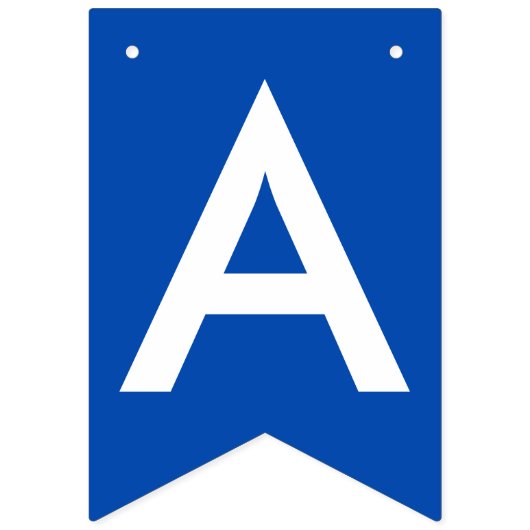 Afstuderen Blauw Wit Schoolnaam Vlaggetjes (Tweede vlag)