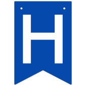 Afstuderen Blauw Wit Schoolnaam Vlaggetjes (Eerste vlag)