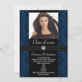 Afstuderen Blauw zwart-wit uitwerken Kaart (Voorkant)