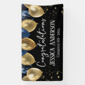 Afstuderen Blauwe en Gouden Ballonnen Banner (Verticaal)