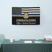 Afstuderen blauwe lijn politieacademie gefelicitee spandoek (Beurs)