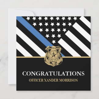 Afstuderen blauwe lijn vlag gefeliciteerd kaart