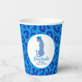 Afstuderen Blauwe luipaarden Papieren Bekers (Achterkant)