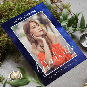 Afstuderen Blauwe Nebula Ruimte Stijlvolle moderne