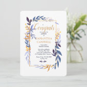 Afstuderen Blauwe Twee Uitnodiging (Staand voorkant)