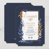 Afstuderen Blauwe Uitnodiging (Voorkant / Achterkant)