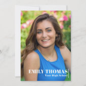 Afstuderen Blauwgroen foto van Elegant Calligrafie Kaart (Voorkant)