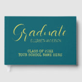 Afstuderen Blauwgroen Gastenboek (Voorkant)