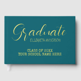 Afstuderen Blauwgroen Gastenboek