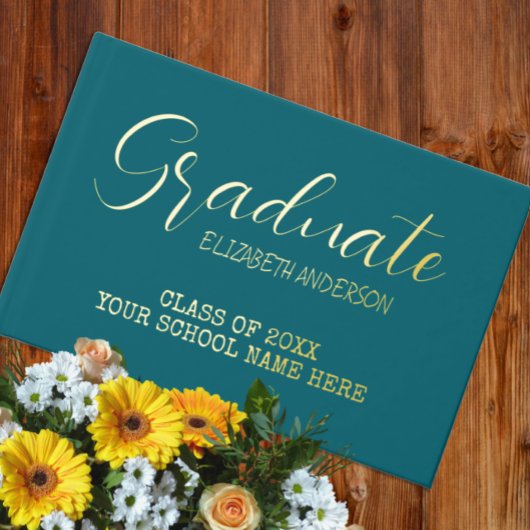 Afstuderen Blauwgroen Gastenboek