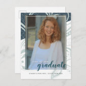 Afstuderen Blauwgroen Grijs Briefkaart (Voorkant / Achterkant)