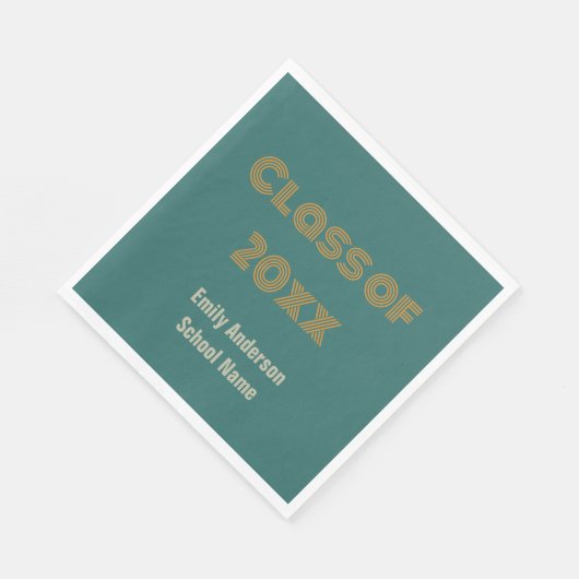 Afstuderen Blauwgroen Oranje Afstudeerder en schoo Servet (Hoek)