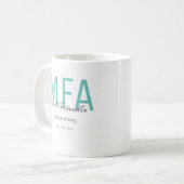 Afstuderen Blauwgroen zwarte datumnaam Meervoudige Koffiemok (Voorkant links)