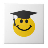 Afstuderen blij gezicht met afstuderen pet tegeltje (Voorkant)