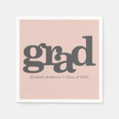 Afstuderen bloedig roze moderne typografie servet (Voorkant)